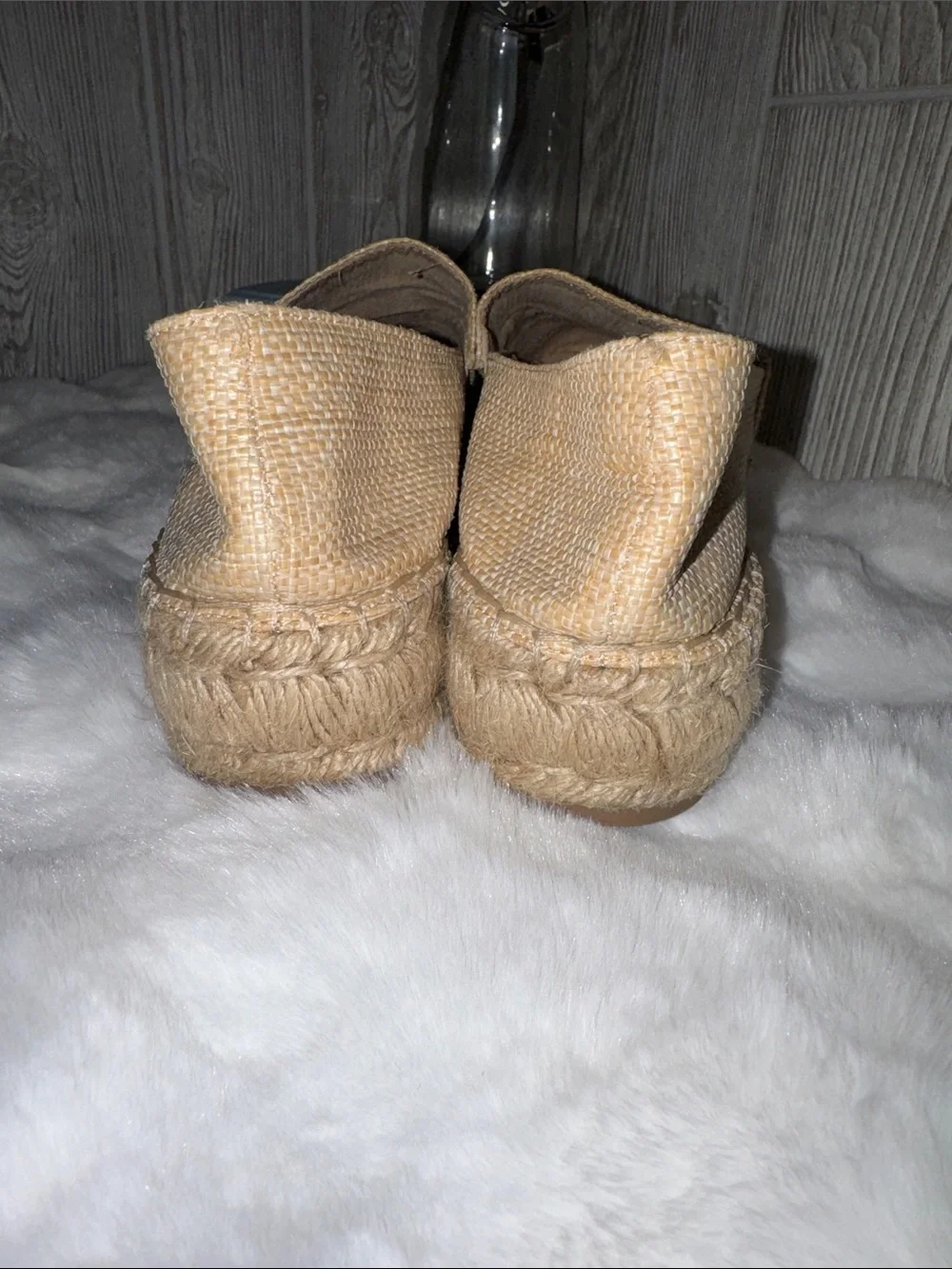 Steve Madden Tan Raffia Slip-On Espadrilles